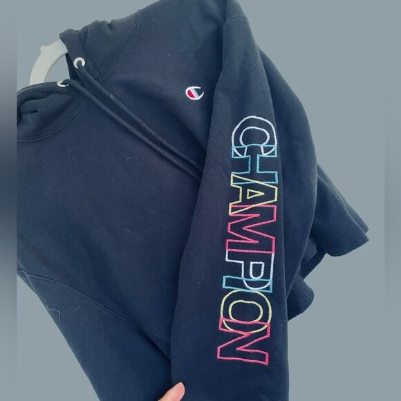 Champion Cropped Hoodie Sweatshirt Women Sz Med EUC - Picture 1 of 7